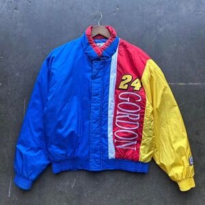 Vintage Jeff Gordon 24 DuPont Nylon Puffer Jacket Sz Large